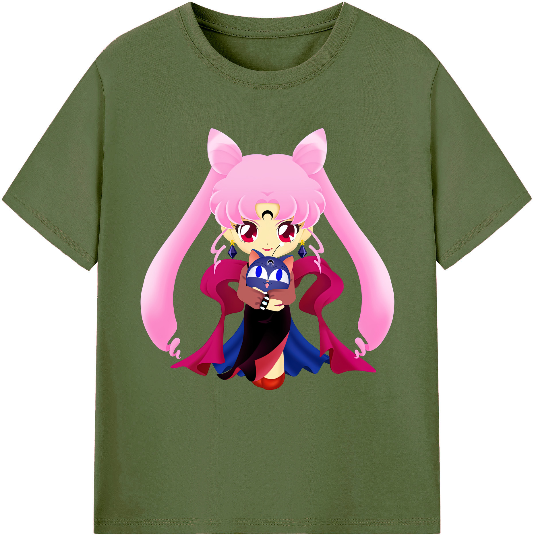 （画像用） 美少女戦士セーラームーン ちびうさ Sailor Moon Chibiusa Tsukino Usagi Small Lady Serenity 綿100％半袖Tシャツ（フロントプリント）